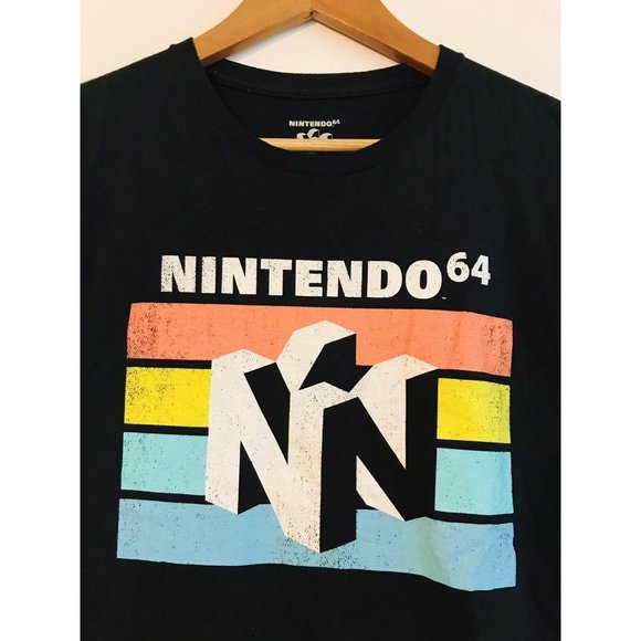 Nintendo Classic N64 Logo Men's XL Black T Shirt - Picture 2 of 4